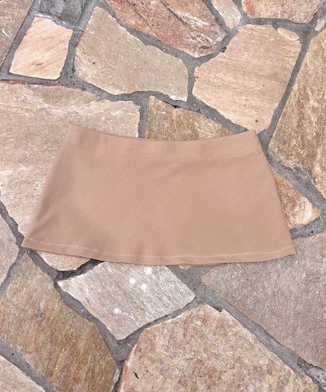 Vintage Beige Diagonal Pin Stripe Design Micro Mini Skirt M