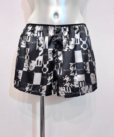 Vintage MARILYN MONROE Print Satin Lingerie Shorts L [Mens:M]
