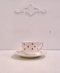 Vintage Red Flower Design Cup & Saucer Set