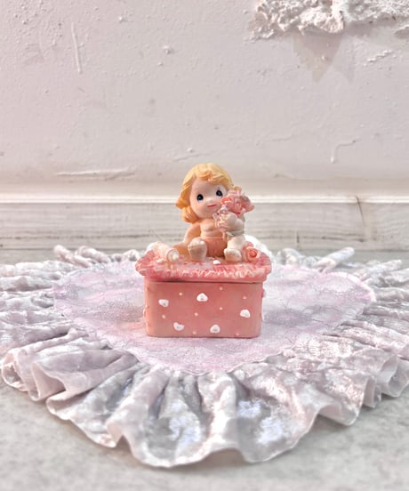 Vintage Baby Girl Ceramic Jewelry Case