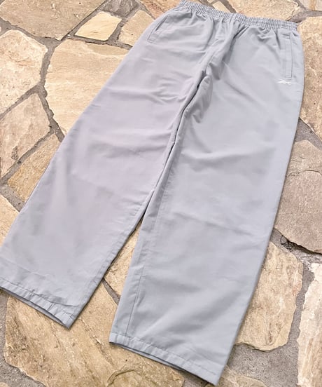 Vintage REEBOK Blue Gray Wide Design Nylon Pants M
