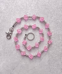 Vintage/Deadstock Pink Clear Dice Wallet Chain