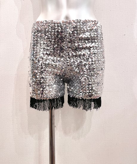 Vintage Sequin & Fringe Design Body Shorts S