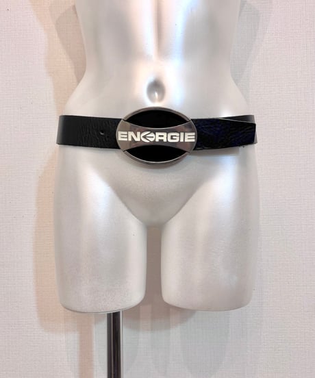 Vintage/Bootleg ENERGIE Black Leather Buckle Belt