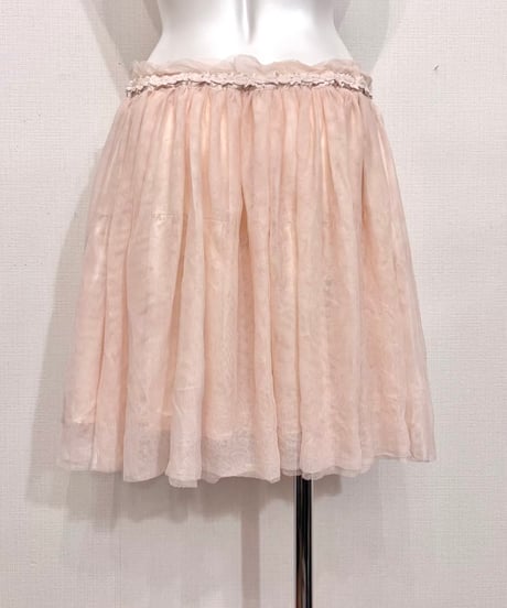 Vintage Pale Orange Tulle Mini Skirt M