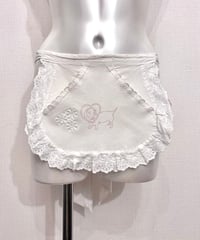 Vintage/Remake Dachshund Print Frilled Apron