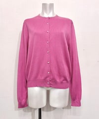 Vintage Magenta Gray Pearl Design Knit Cardigan M