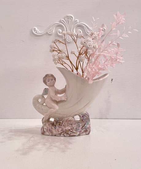 Vintage Angel Motif Flower Vase