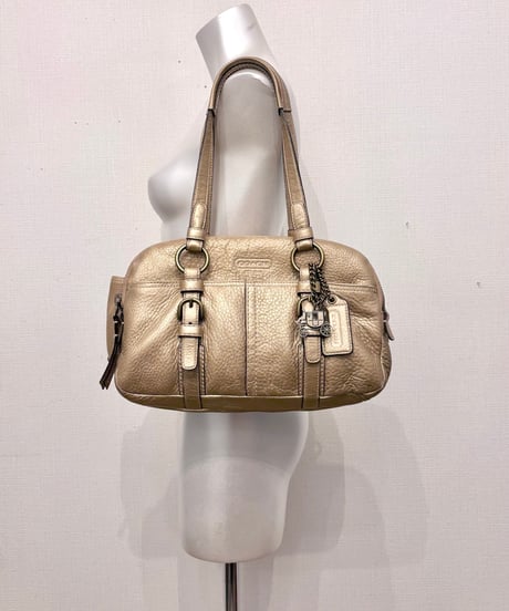 Vintage COACH Champagne Gold Leather Hand Bag