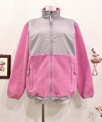 Vintage THE NORTH FACE Pink & Gray Fleece Jacket M