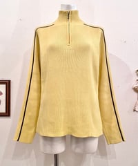 Vintage TOMMY HILFIGER Yellow & Black Half Zip Knit Sweater S
