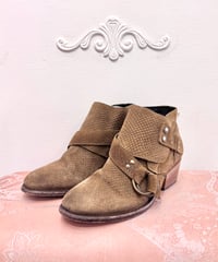 Vintage FREE PEOPLE Ring Belt Design Suede Boots 25.0cm