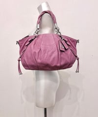 Vintage COACH Purple Gray Leather 2WAY Hand Bag