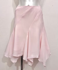 Vintage Baby Pink Zig Zag Design Flare Skirt S