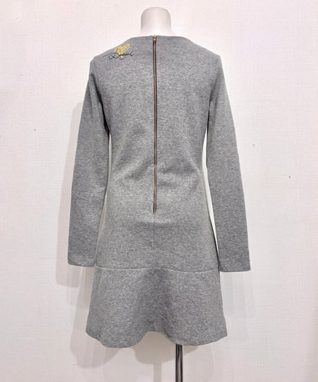 Vintage DESIGUAL Gray Floral Embroiery Design Onepiece S