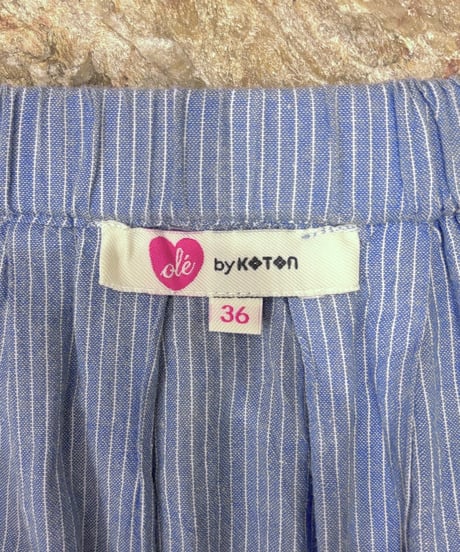 Vintage Pin Stripe Cutout Lace Design Skirt M