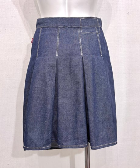 Vintage LEVI'S ENGINEERED JEANS Back Pleats Design Denim Skirt S