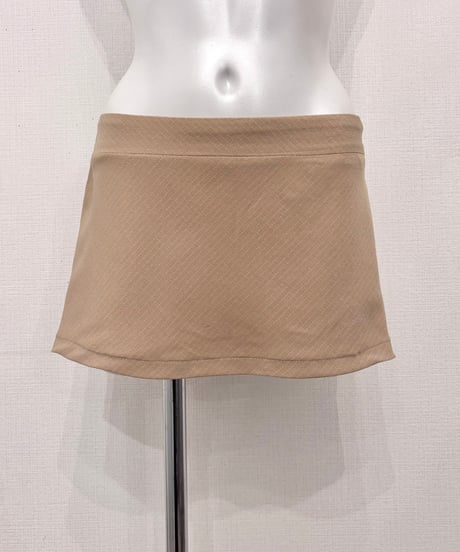 Vintage Beige Diagonal Pin Stripe Design Micro Mini Skirt M