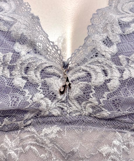 Vintage Purple Gray Lace Bra Top M