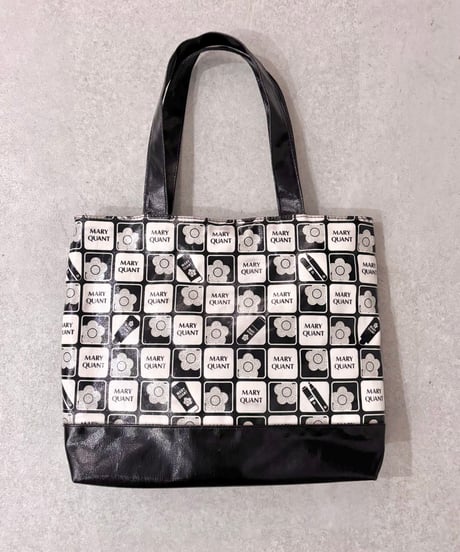 Vintage MARY QUANT Black & White Enamel Tote Bag