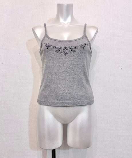 Vintage Gray & Black Tribal Print Camisole Top S