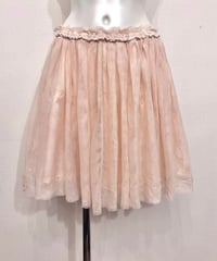 Vintage Pale Orange Tulle Mini Skirt M