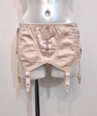 Vintage/Remake Metal Cross Print Garter Belt M