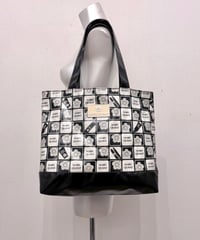 Vintage MARY QUANT Black & White Enamel Tote Bag
