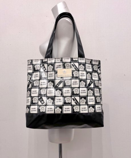 Vintage MARY QUANT Black & White Enamel Tote Bag