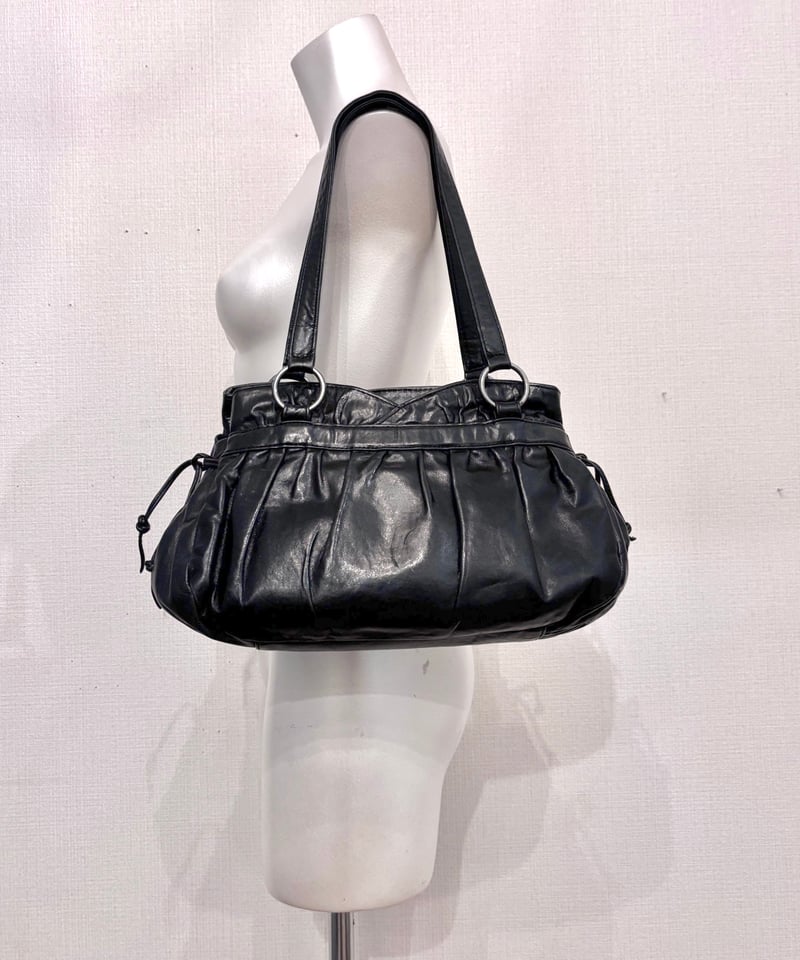 Vintage ANNA SUI Black Leather Hand Bag | FUNKT