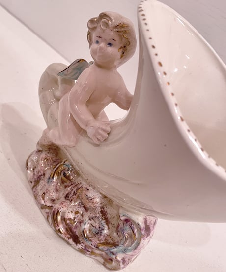 Vintage Angel Motif Flower Vase