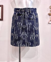 Vintage FOTUS Print Denim Mini Skirt XS