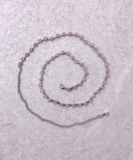Vintage/Deadstock Pink & Purple Crystal Star Design Chain Belt