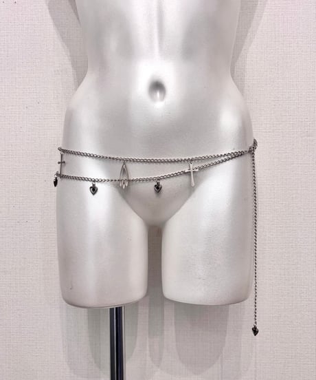 Vintage/Deadstock Cross & Heart Design Double Chain Belt