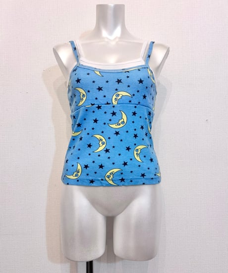 Vintage Moon & Star Layered Design Camisole Top M