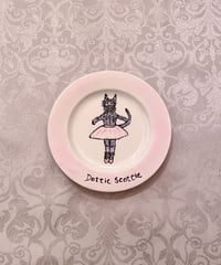 Vintage Cat Ballerina Hand Painted Plate