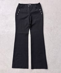 Vintage Charcoal Gray Metal Button Design Flare Pants M