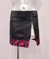 Vintage Star & Garter Ring Design Satin Lace Mini Skirt XS