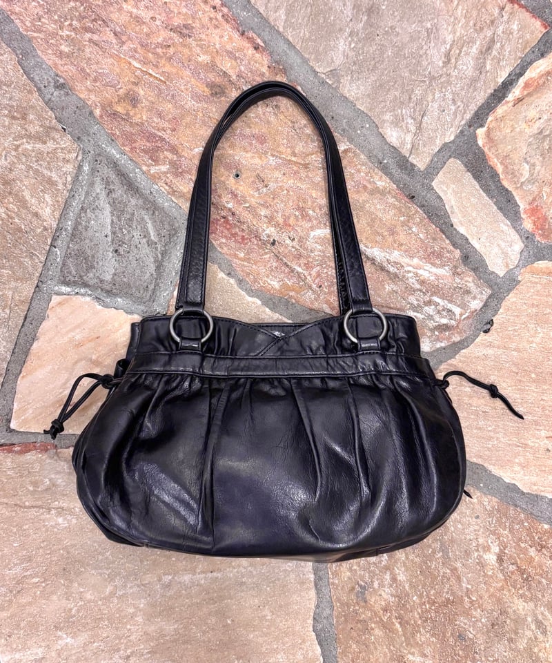 Vintage ANNA SUI Black Leather Hand Bag | FUNKT