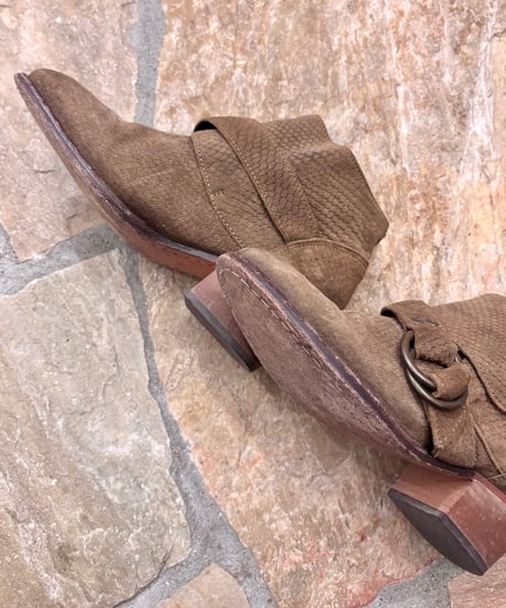 Vintage FREE PEOPLE Ring Belt Design Suede Boots 25.0cm