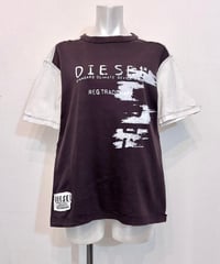 Vintage/Bootleg DIESEL Brown & White 2Tone Design T-Shirt M