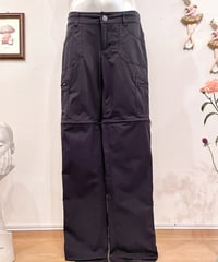 Vintage Black 2way Nylon Design Pants M