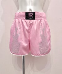 Vintage JOHN RICHMOND Pale Pink Fire Rhinstone Design Boxing Shorts M