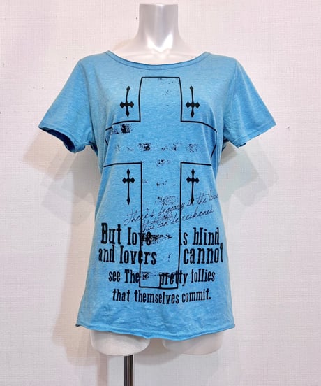 Vintage Cross & Spider Web Cut Out Design T-Shirt M