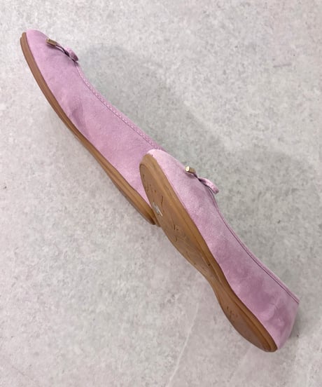 Vintage Lilac Ribbon Design Ballet Flat Shoes 25.0cm
