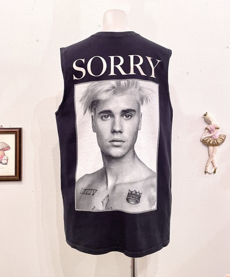 Vintage Justin Bieber "SORRY" No Sleeve Top M