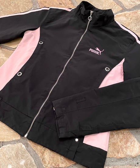 Vintage/Bootleg PUMA Black & Pink Design Puff Jacket M