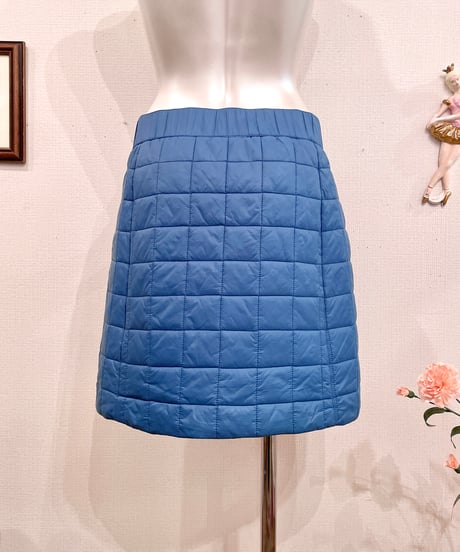 Vintage Emerald Blue Double Zip Design Down Skirt M