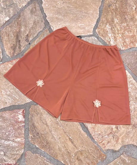 Vintage Petal Patch Design Lingerie Short Pants S