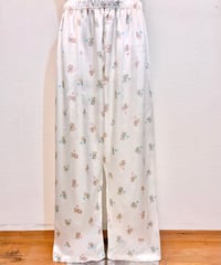 Vintage Bear Print Relax Satin Pants M